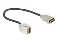 Delock Keystone Module HDMI female > HDMI female 250 with cable - HDMI-Kabel - HDMI weiblich zu HDMI weiblich - 22 cm