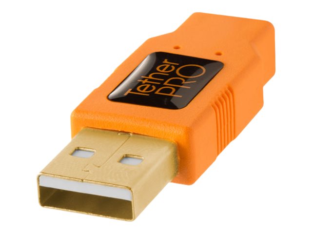 Tether Tools TetherPro - USB-Kabel - USB (M) zu Mini-USB, Typ B (M) - USB 2.0 - 4.6 m - leuchtend orange