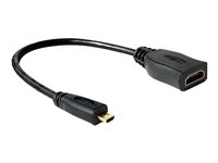 Delock High Speed HDMI with Ethernet - HDMI-Adapter - 19 pin micro HDMI Type D mnnlich zu HDMI weiblich - 23 cm - Schwarz