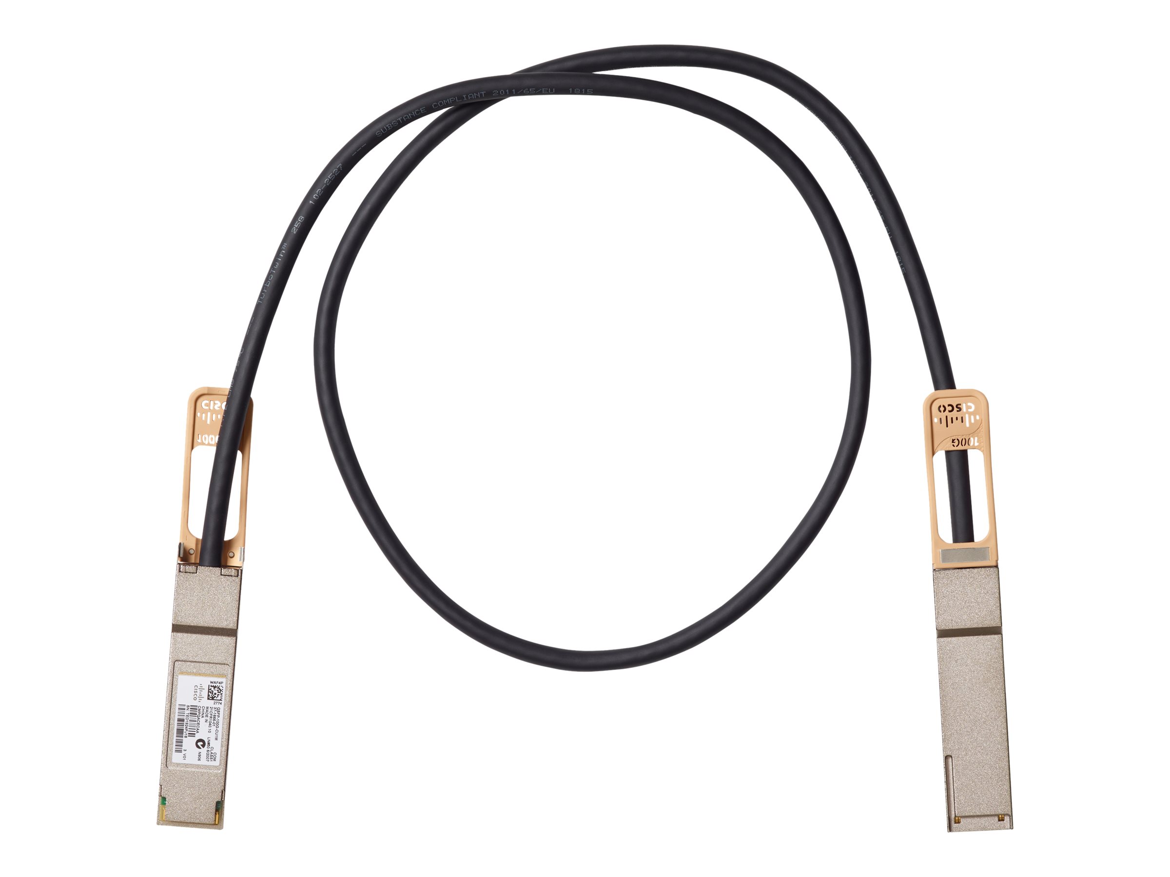 Cisco 100GBASE-CR4 Passive Copper Cable - Direktanschlusskabel - QSFP zu QSFP - 1 m - twinaxial - passiv