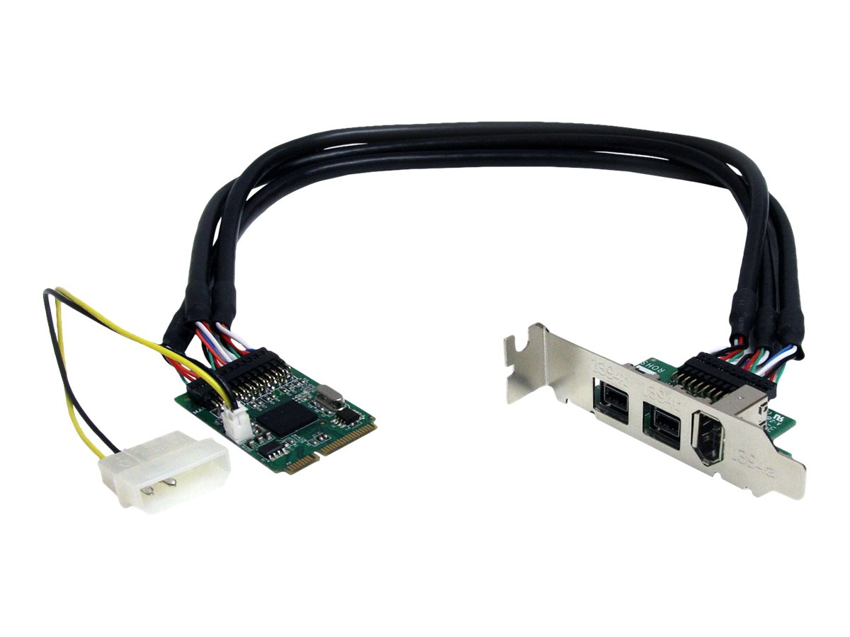 StarTech.com 3 Port 2b 1a 1394 Mini PCI Express FireWire-Kartenadapter - FireWire-Adapter - PCIe Mini Card - FireWire 800 - 2 An