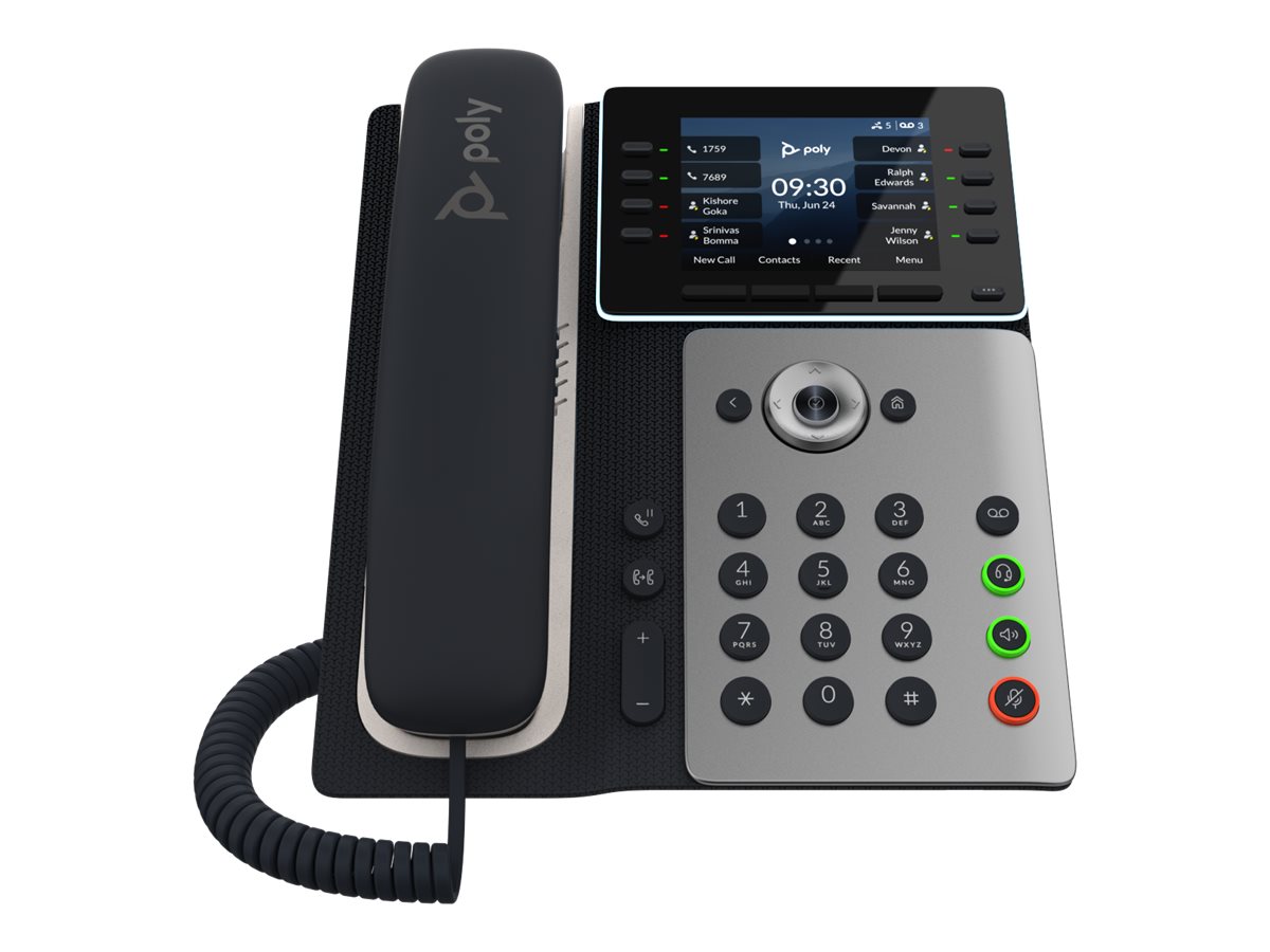 Poly Edge E300 - VoIP-Telefon mit Rufnummernanzeige/Anklopffunktion - dreiweg Anruffunktion - SIP, SDP