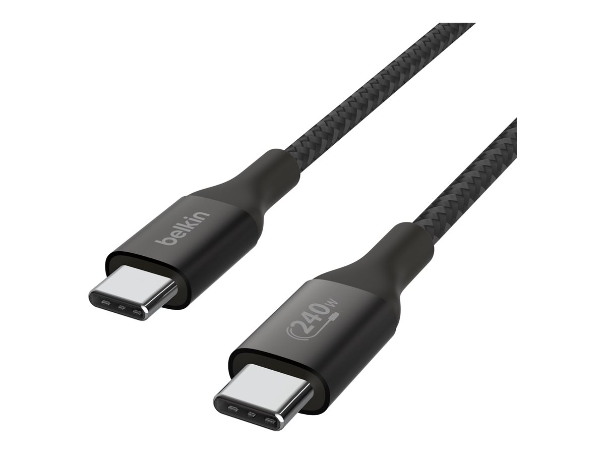 Belkin BOOST CHARGE - USB-Kabel - 24 pin USB-C (M) zu 24 pin USB-C (M) - USB 2.0 - 2 m - unterstützt bis zu 240 W Spannungsverso