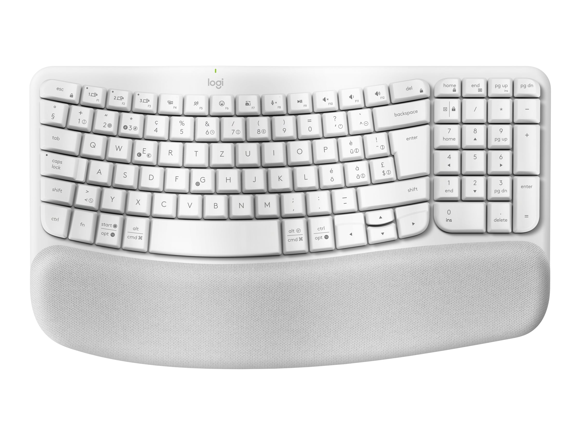 Logitech Wave Keys - Tastatur - kabellos - 2.4 GHz, Bluetooth LE - QWERTZ - Schweiz