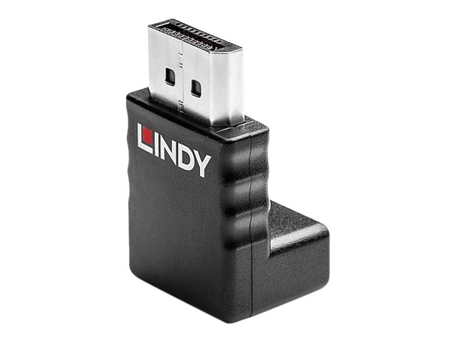 Lindy - DisplayPort-Adapter - DisplayPort (M) nach unten gewinkelt zu DisplayPort (W) - DisplayPort 1.2 - 4K Untersttzung - Sch