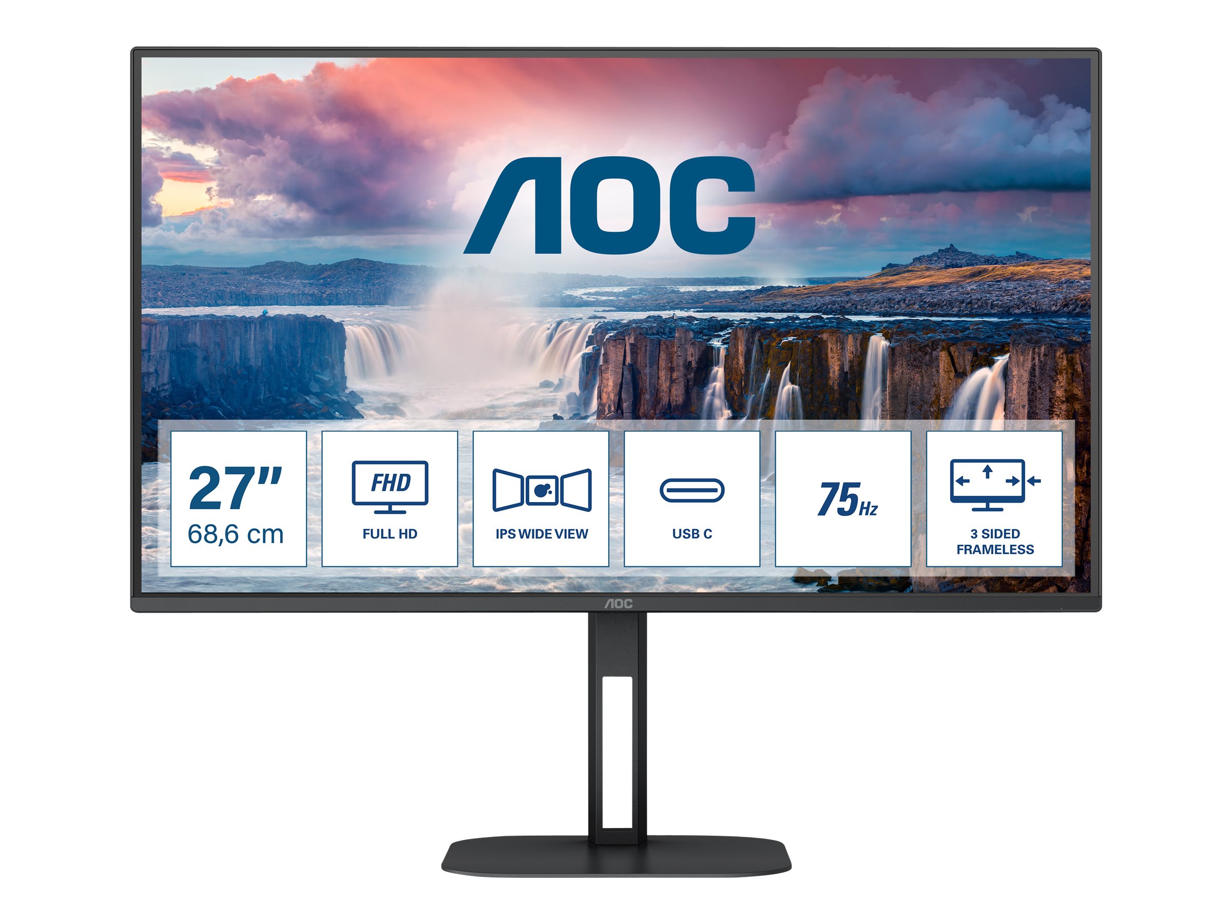 AOC Value-line 27V5CE/BK - V5 series - LED-Monitor - 68.6 cm (27