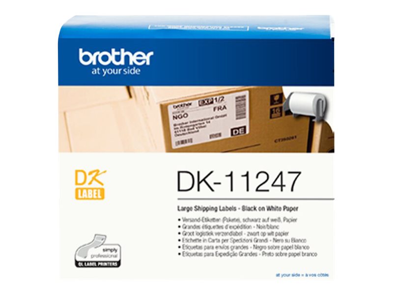 Brother DK-11247 - Schwarz auf Weiss - 103 x 164 mm 180 Etikett(en) (1 Rolle(n) x 180) Etiketten - fr Brother QL-1050, QL-1060N