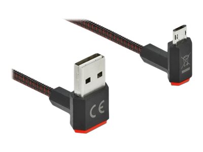 Delock Easy - USB-Kabel - USB (M) nach oben/unten abgewinkelt, doppelseitig zu Micro-USB Typ B (M) nach oben/unten abgewinkelt, 