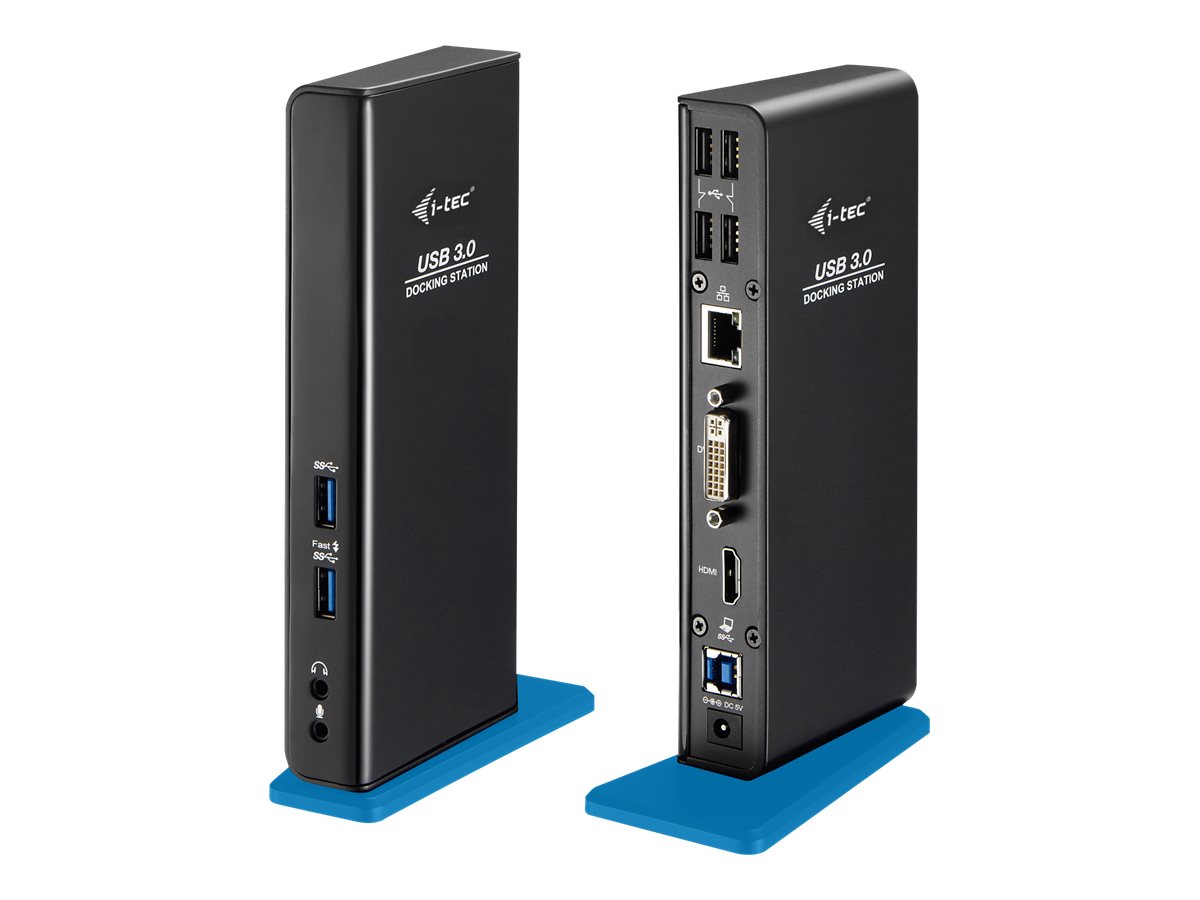 i-Tec USB 3.0 Dual Docking Station - Dockingstation - USB - DVI, HDMI - 1GbE