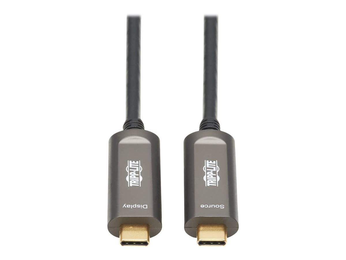 Tripp Lite USB-C to USB-C Plenum-Rated Fiber Active Optical Cable (AOC) - 4K 60 Hz, HDR, 4:4:4, M/M, Black, 30 m - USB-Kabel - 2