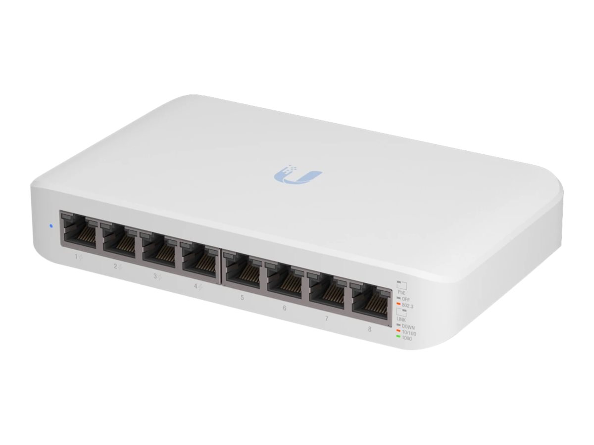 Ubiquiti UniFi Switch Lite USW-Lite-8-POE - Switch - managed - 8 x 10/100/1000 (4 PoE+) - Desktop, wandmontierbar - PoE+ (52 W)