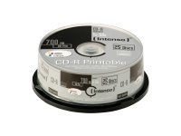 Intenso - 25 x CD-R - 700 MB (80 Min) 52x - mit Tintenstrahldrucker bedruckbare Oberflche - Spindel