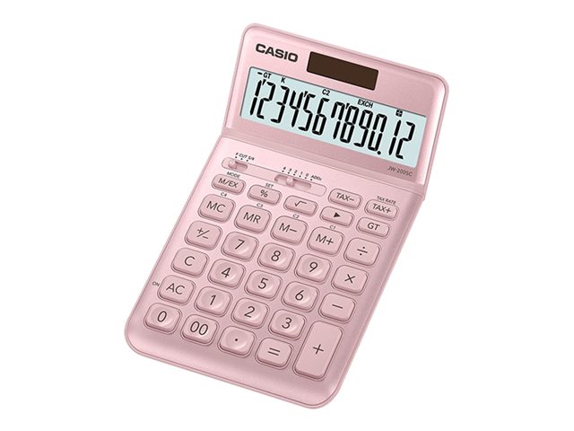 Casio JW-200SC - Desktop-Taschenrechner - 12 Stellen - Solarpanel, Batterie - pink