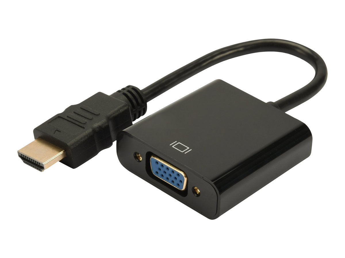 DIGITUS - Video- / Audio-Adapter - HDMI mnnlich zu HD-15 (VGA), Mini-Stecker weiblich - Schwarz