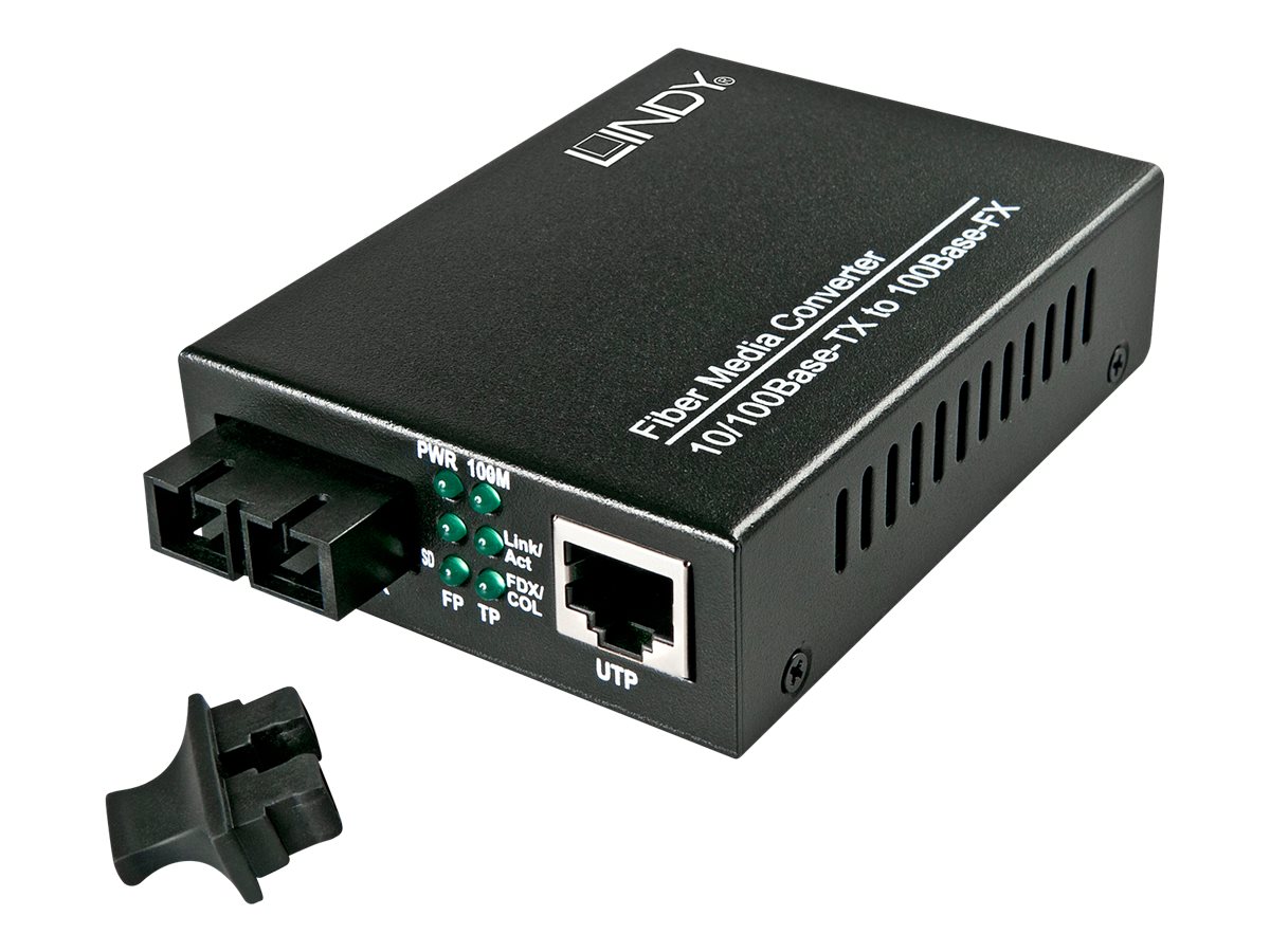 LINDY MediaConverter - Medienkonverter - 100Mb LAN - 10Base-T, 100Base-FX, 100Base-TX - RJ-45 / SC multi-mode - bis zu 2 km
