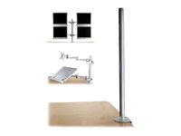 Lindy Desk Clamp Pole - Montagekomponente (C-Klammer, Montagestange) - fr LCD-Display/Notebook - Metall - Silber - Schreibtisch