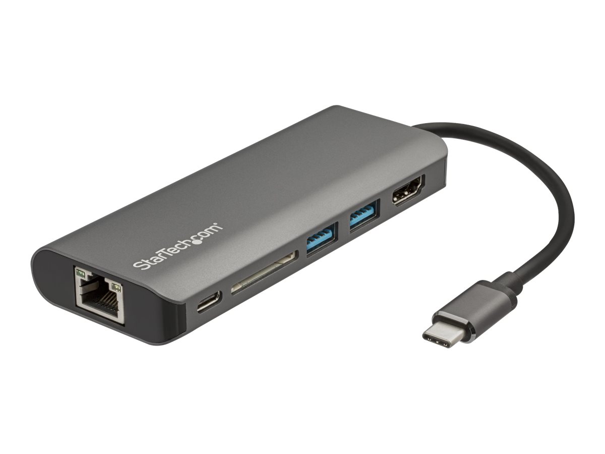 StarTech.com USB C Multiport Adapter mit HDMI - 4K - Mac/ Windows - SD Kartenleser - USB C zu USB 3.0 Hub - 2x USB-A 1x USB-C