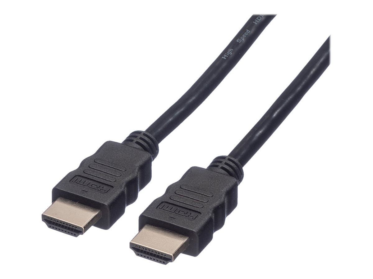 Roline - HDMI-Kabel mit Ethernet - HDMI mnnlich zu HDMI mnnlich - 3 m - abgeschirmt - Schwarz