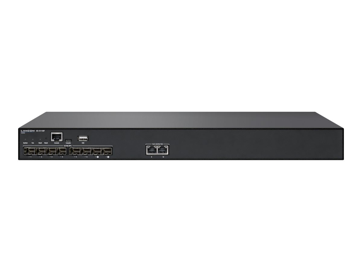 LANCOM XS-5110F - Switch - L3 - managed - 8 x 1 Gigabit / 10 Gigabit SFP+ + 2 x 1/2.5/5/10GBase-T - an Rack montierbar