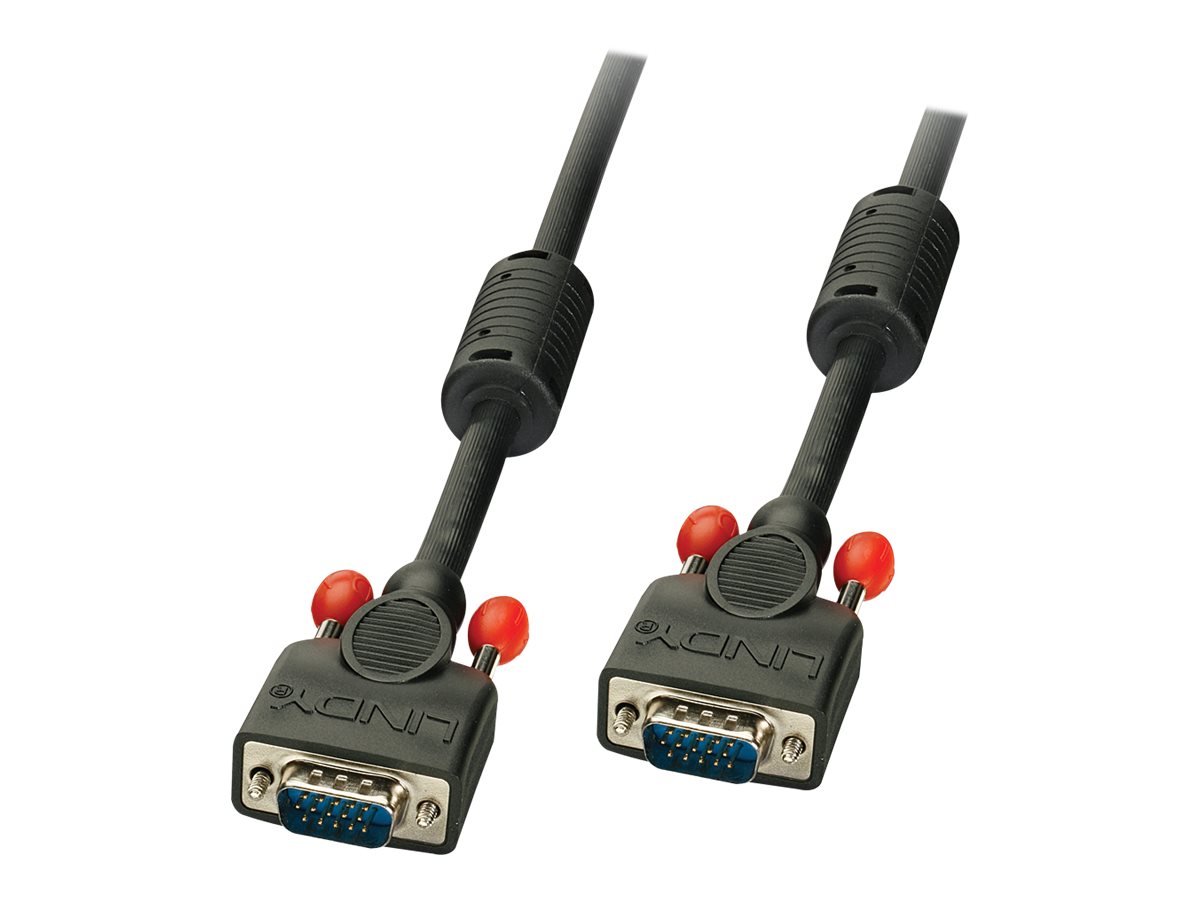 Lindy Premium - VGA-Kabel - HD-15 (VGA) (M) zu HD-15 (VGA) (M) - 5 m - geformt, Daumenschrauben - Schwarz