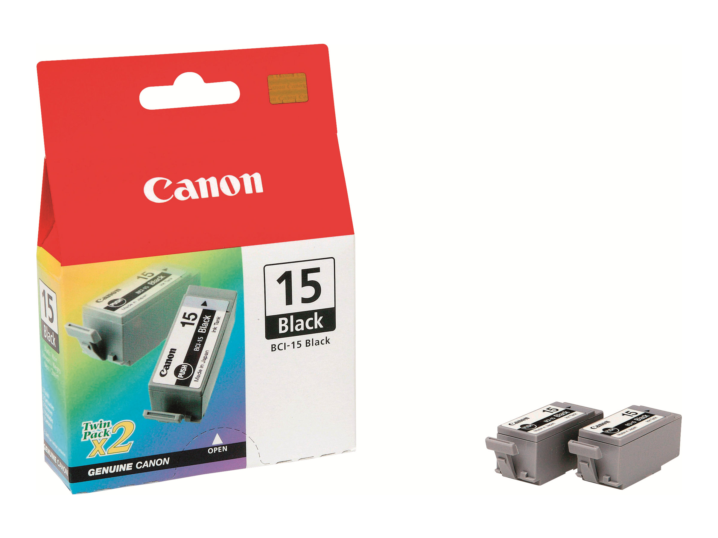 Canon BCI-15 - 2er-Pack - Schwarz - Original - Tintenbehlter - fr i70, 80; PIXMA iP90, iP90v