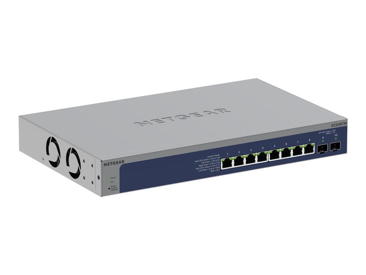 NETGEAR S3600 Series XS508TM - Switch - 2+/L3 Lite - Smart - 8 x 10/25 Gigabit Ethernet + 2 x 10 Gb Ethernet SFP+ (Uplink) - Des
