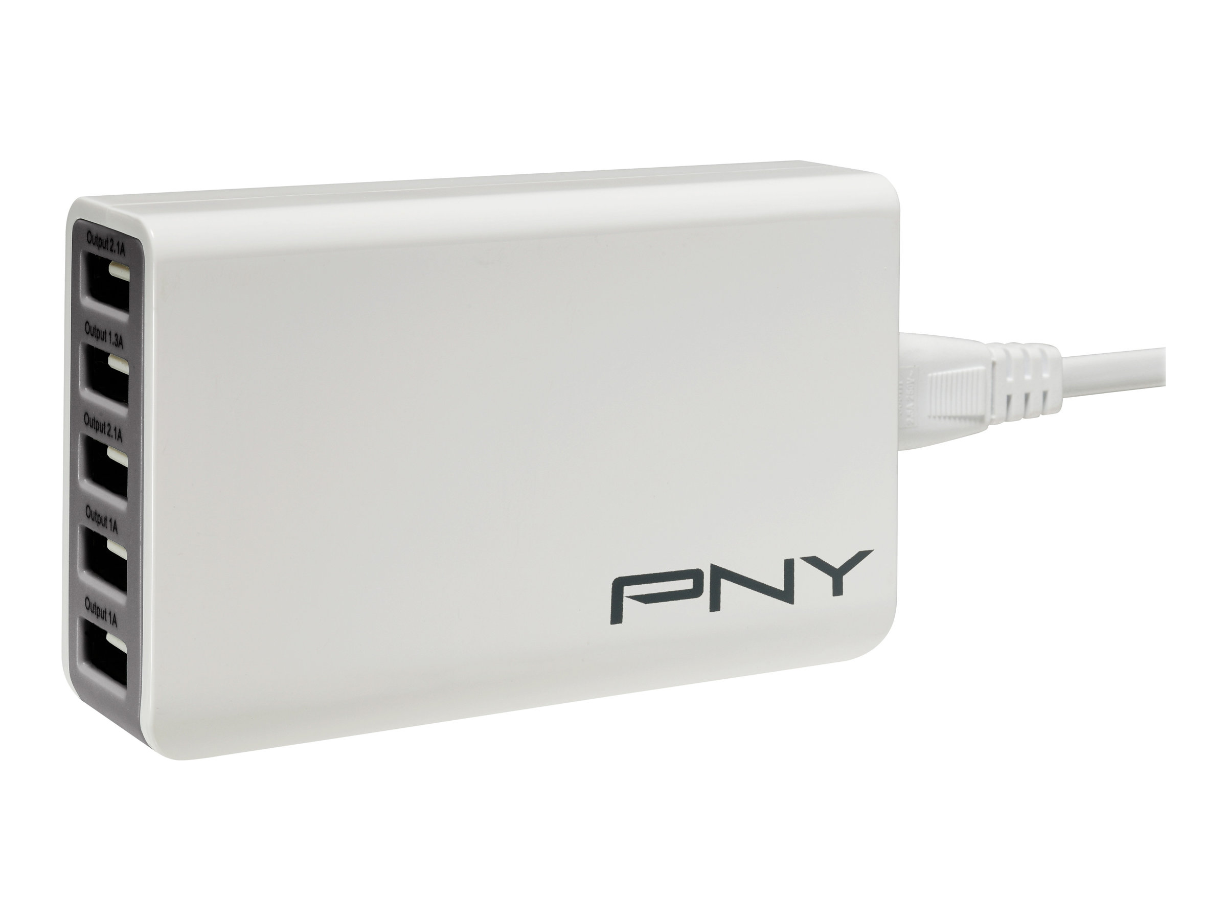 PNY Multi-USB Charger - Netzteil - 25 Watt - 2.1 A - 5 Ausgabeanschlussstellen (USB) - Europäische Union