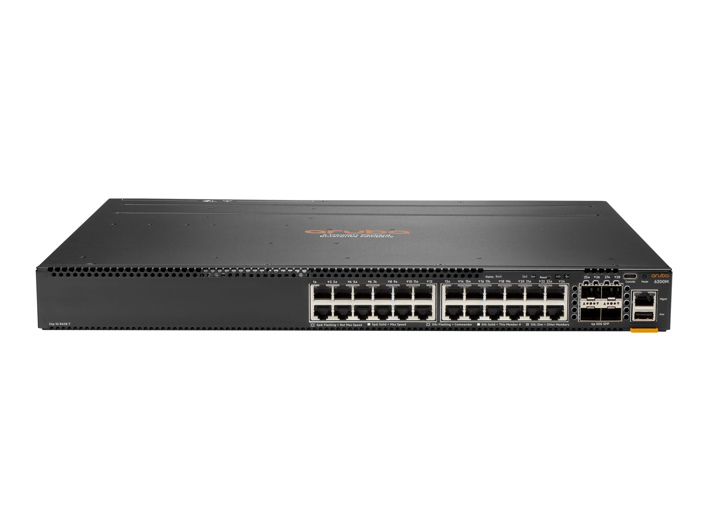 HPE Aruba 6300M - Switch - L3 - managed - 24 x 10/100/1000 + 4 x 1 Gigabit / 10 Gigabit / 25 Gigabit / 50 Gigabit SFP56 (Uplink 