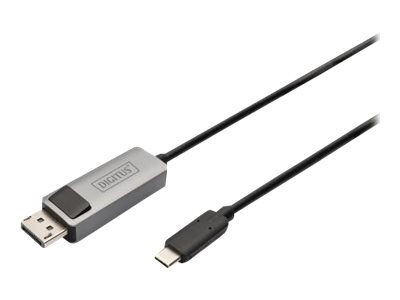 DIGITUS - Adapterkabel - DisplayPort (M) zu 24 pin USB-C (M) - DisplayPort 1.4 - 2 m - verseilt, bi-direktional, untersttzt 8K 