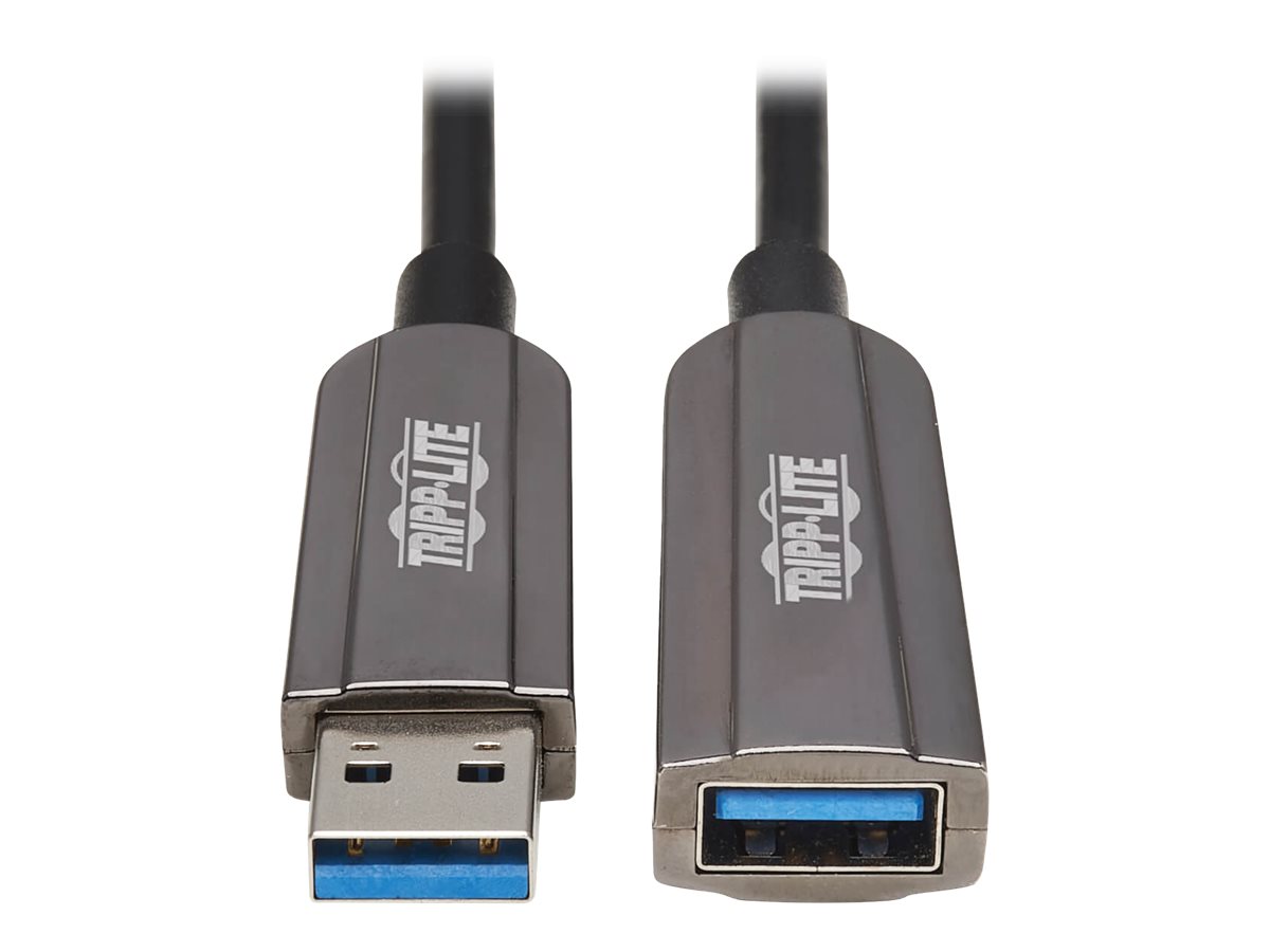 Tripp Lite USB-A 3.2 Gen 1 CL3-Rated Fiber Active Optical Cable (AOC) - Extension/Repeater, A/A M/F, Black, 50 m - USB-Verlnger