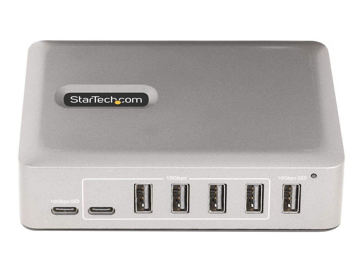 StarTech.com 7-Port USB-C Hub, 5x USB-A + 2x USB-C, Self-Powered w/ 65W Power Supply, USB 3.1 10Gbps Hub w/ BC1.2 Charging, Desk