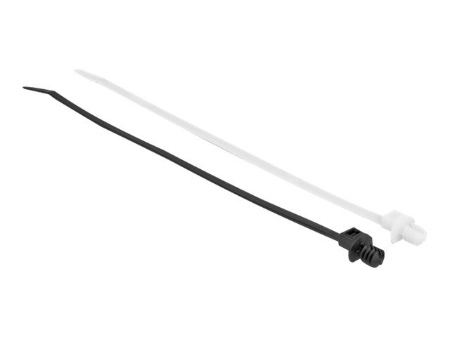 Delock - Kabelbinder - mit Lamellenfuss - 20 cm - Schwarz, durchsichtig (Packung mit 100)