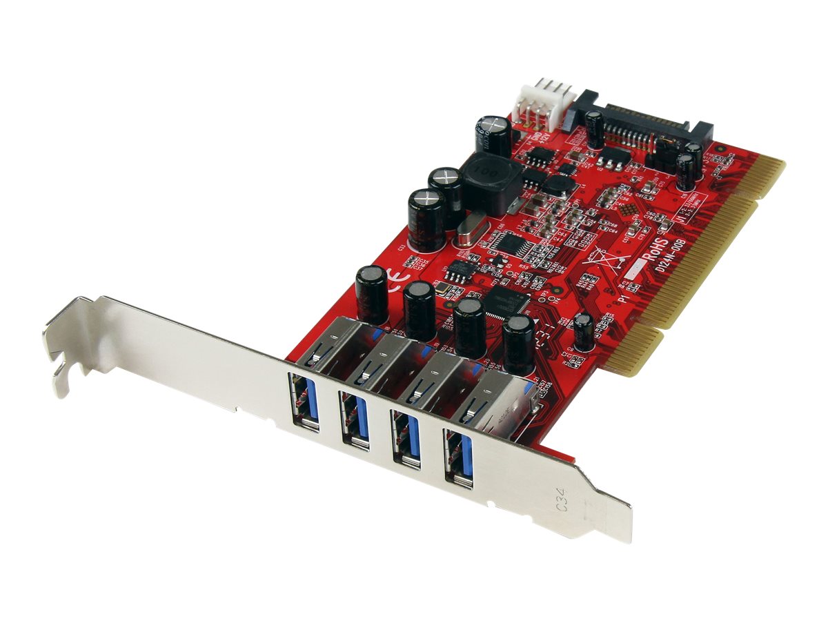 StarTech.com 4 Port USB 3.0 PCI Schnittstellenkarte - PCI SuperSpeed USB 3.0 Controller Karte - 2 x USB3.0 (Buchse) je 1x SATA/S
