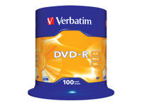 Verbatim - 100 x DVD-R - 4.7 GB 16x - mattsilber - Spindel