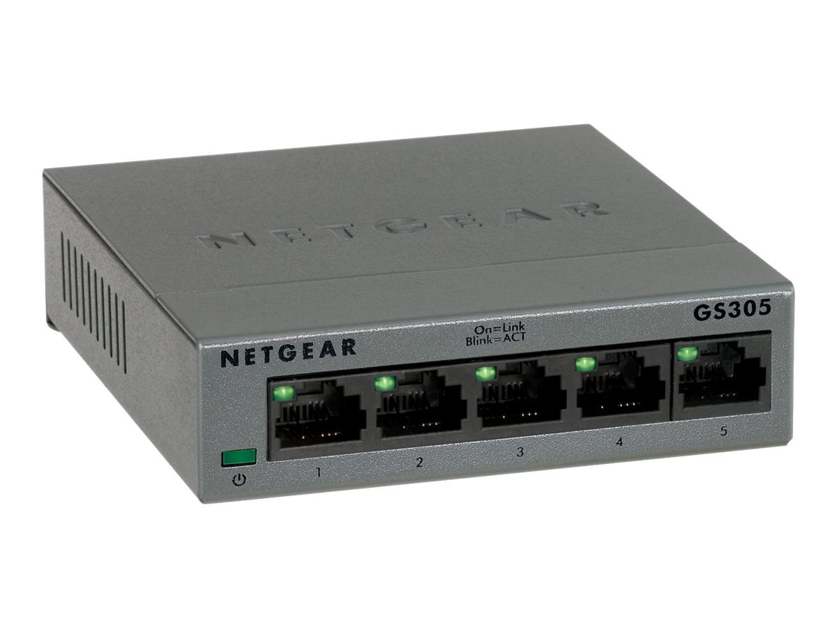 NETGEAR GS305 - Switch - unmanaged - 5 x 10/100/1000 - Desktop, wandmontierbar