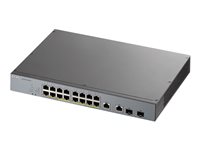 Zyxel GS1350-18HP - Switch - Smart - 16 x 10/100/1000 (PoE+) + 2 x Combo Gigabit Ethernet/Gigabit SFP - Desktop - PoE+ (250 W)
