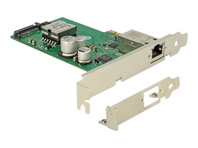 DeLock PCI Express Card > 1 Gigabit LAN PoE+ RJ45 - Netzwerkadapter - PCIe Low-Profile - Gigabit Ethernet (PoE+)