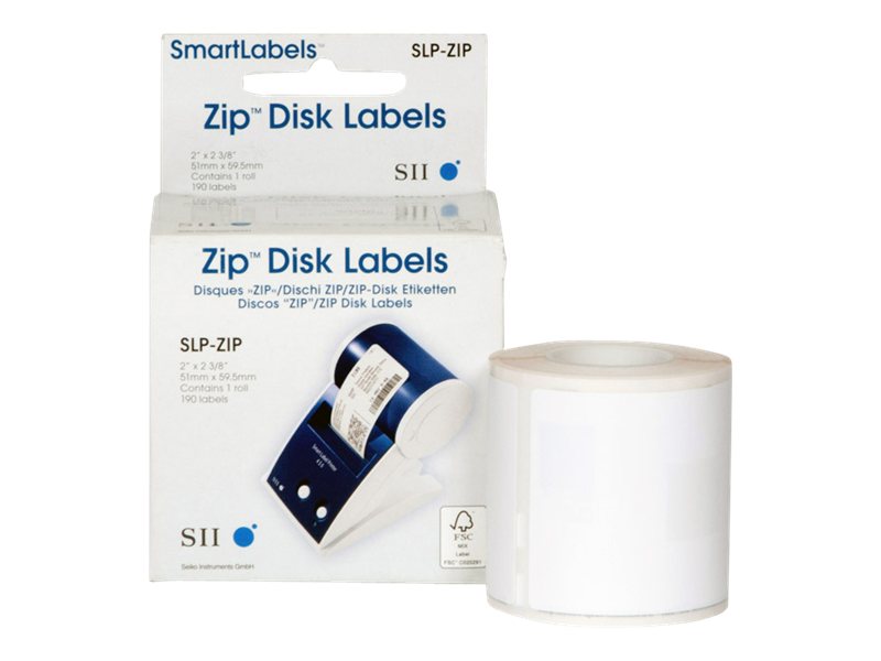Seiko Instruments SLP-ZIP - Papier - permanenter Klebstoff - weiss - 51 x 59.5 mm 190 Etikett(en) (1 Rolle(n) x 190) Etiketten -