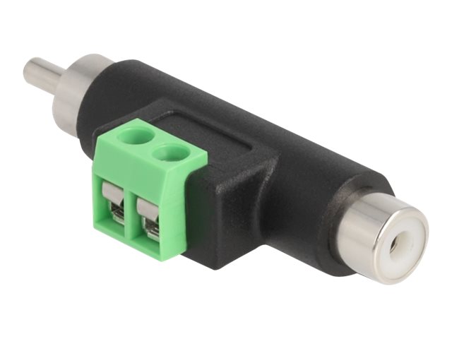 Delock - Video- / Audio-Adapter - RCA zu 2-polige Klemmleiste - Schwarz/Grün