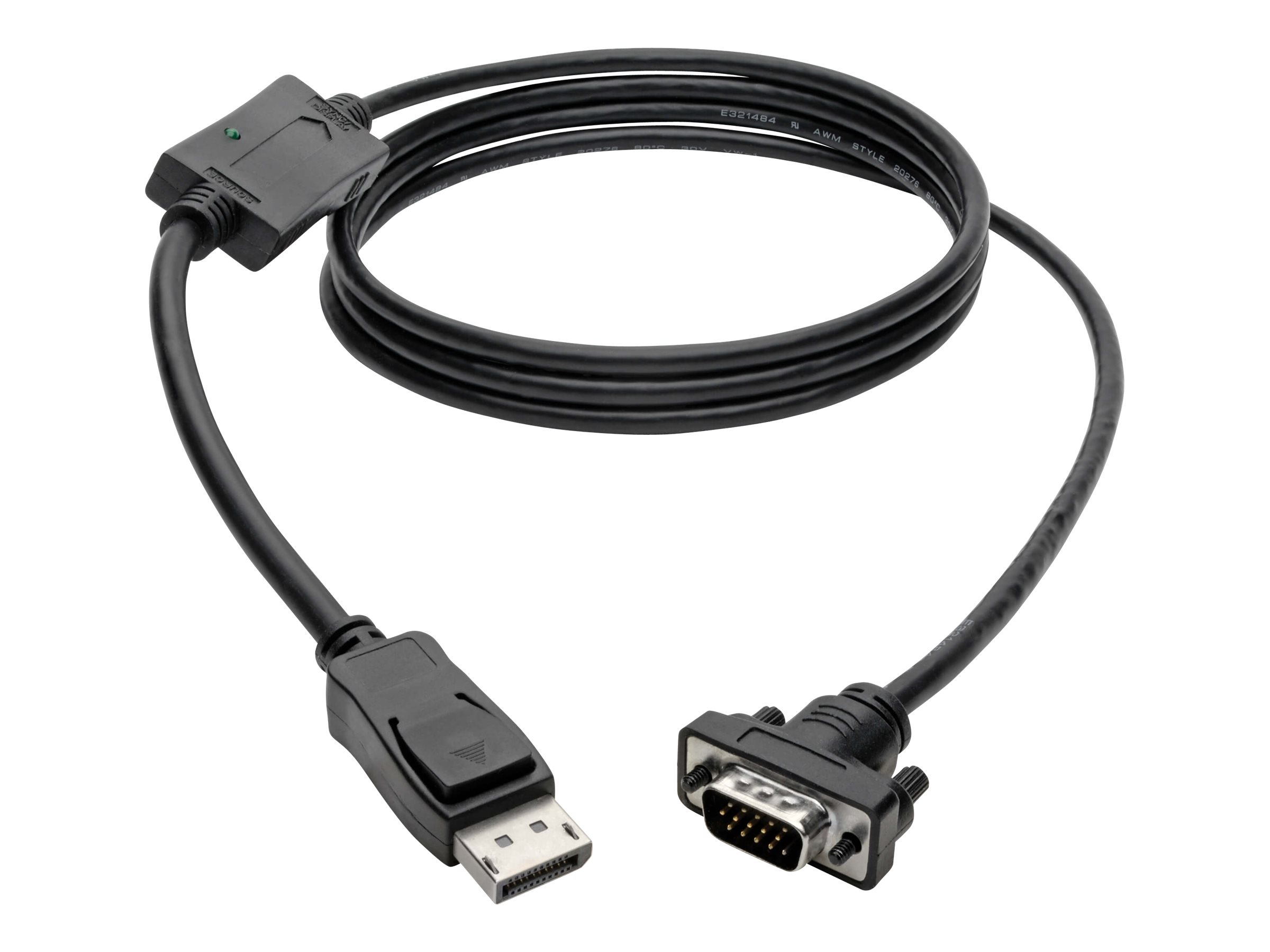 Eaton Tripp Lite Series DisplayPort 1.2 to VGA Active Adapter Cable (DP with Latches to HD15 M/M), 3 ft. (0.9 m) - Videokabel - 