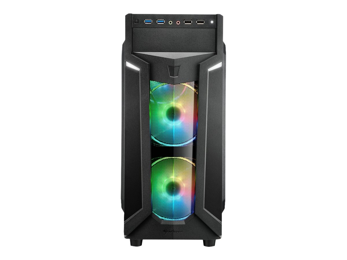 Sharkoon VG6-W RGB - Tower - ATX - windowed side panel (acrylic) - ohne Netzteil - USB/Audio