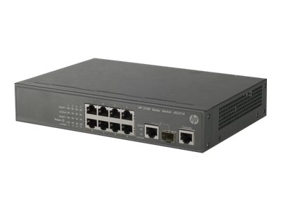 HPE 3100-8 v2 SI Switch - Switch - L3 - managed - 8 x 10/100 + 1 x 10/100/1000 - Desktop, an Rack montierbar