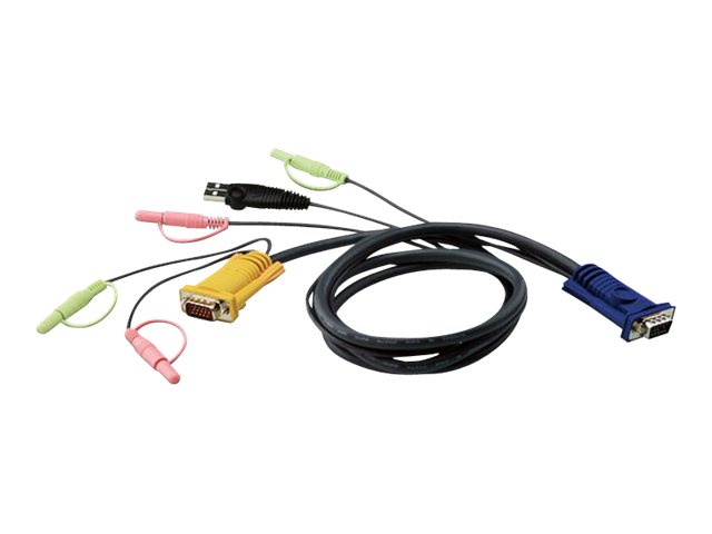 ATEN 2L-5305U - Tastatur- / Video- / Maus- / Audio-Kabel - 15 pin D-Sub (DB-15), Mini-Stecker (M) zu USB, HD-15 (VGA), Mini-Stec
