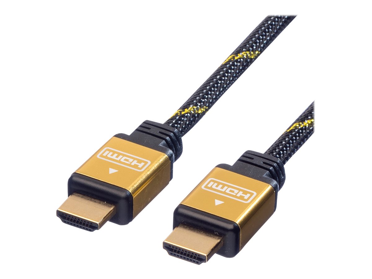 Roline Gold HDMI High Speed Cable with Ethernet - HDMI-Kabel mit Ethernet - HDMI mnnlich zu HDMI mnnlich - 5 m - Doppelisolier