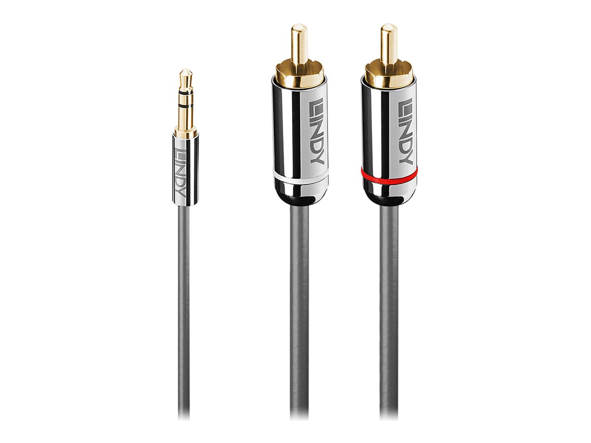 Lindy Cromo Line - Audio-Adapter - RCA x 2 mnnlich zu mini-phone stereo 3.5 mm mnnlich - 2 m - abgeschirmt - Anthrazit