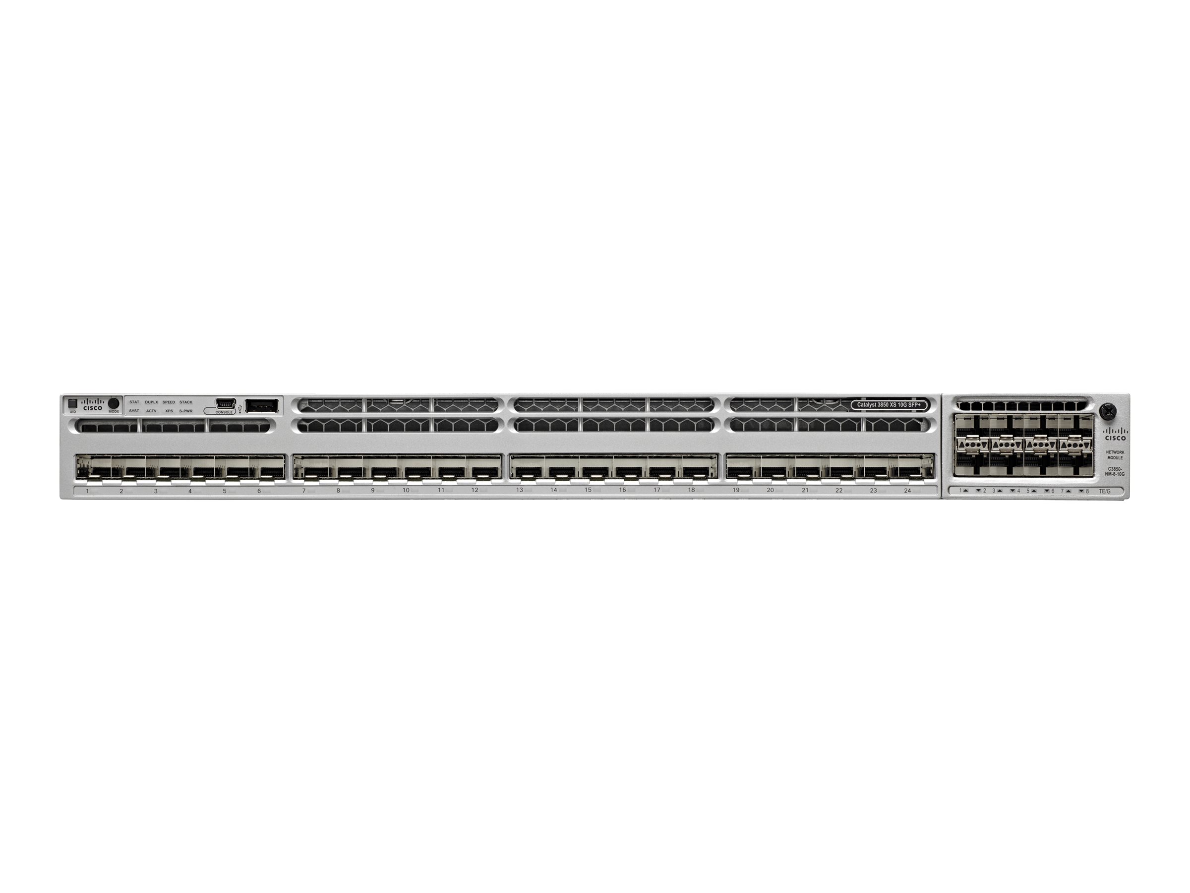 Cisco Catalyst 3850-32XS-E - Switch - L3 - managed - 24 x 1 Gigabit / 10 Gigabit SFP+ + 6 x 10 Gigabit SFP+ (Uplink) - Desktop, 