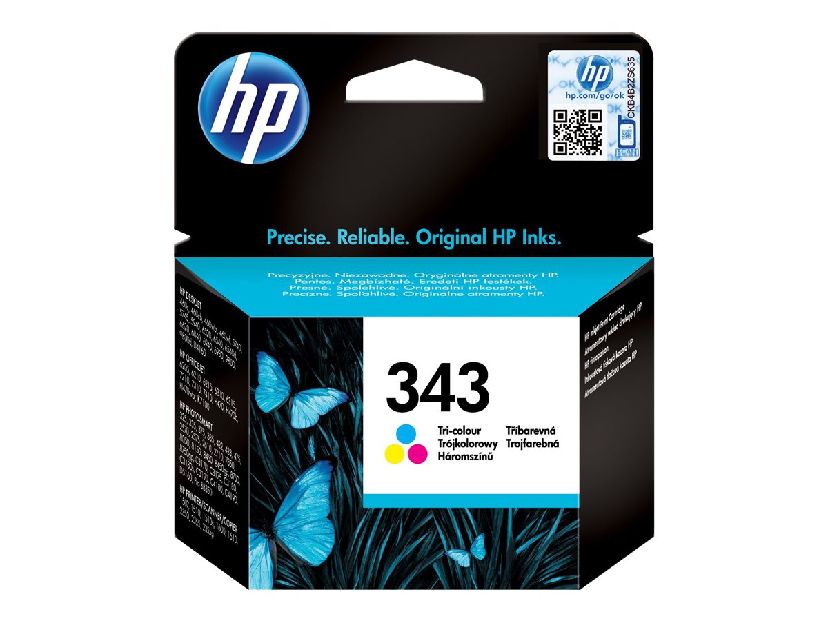 HP 343 - Farbe (Cyan, Magenta, Gelb) - original - Tintenpatrone - fr Officejet 100, 150; Photosmart C4210, C4272, C4340, C4385,