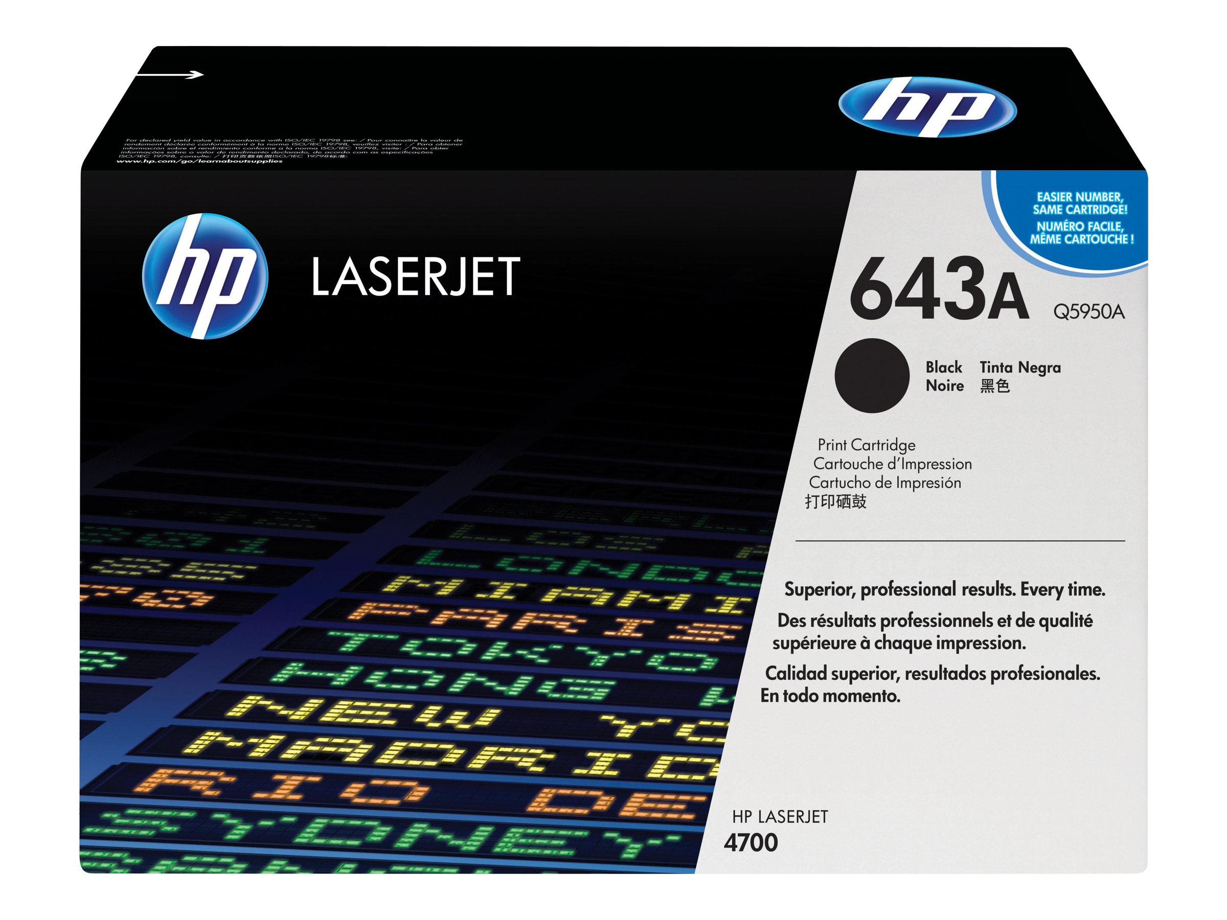 HP 643A - Schwarz - Original - LaserJet - Tonerpatrone (Q5950A) - fr Color LaserJet 4700, 4700dn, 4700dtn, 4700n, 4700ph+