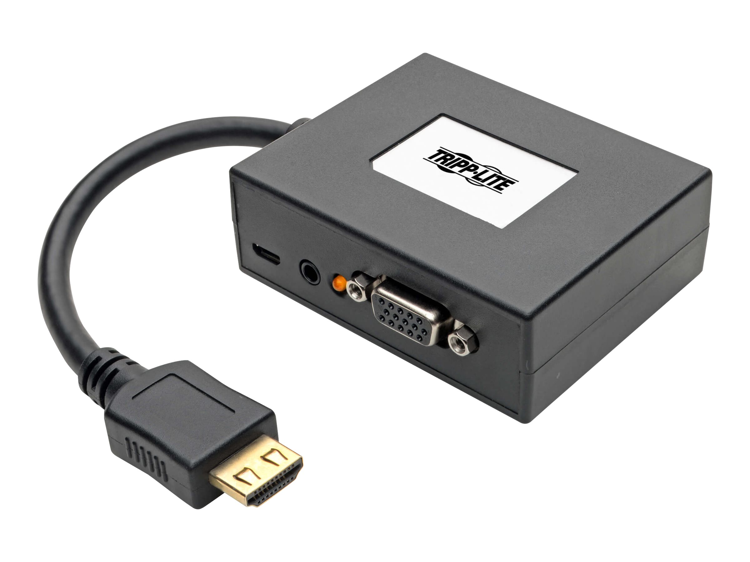 Tripp Lite 2-Port HDMI to VGA Splitter Audio/Video Adapter 1920x1440 1080p - Video-/Audio-Splitter - 2 x VGA/Audio - Desktop - T