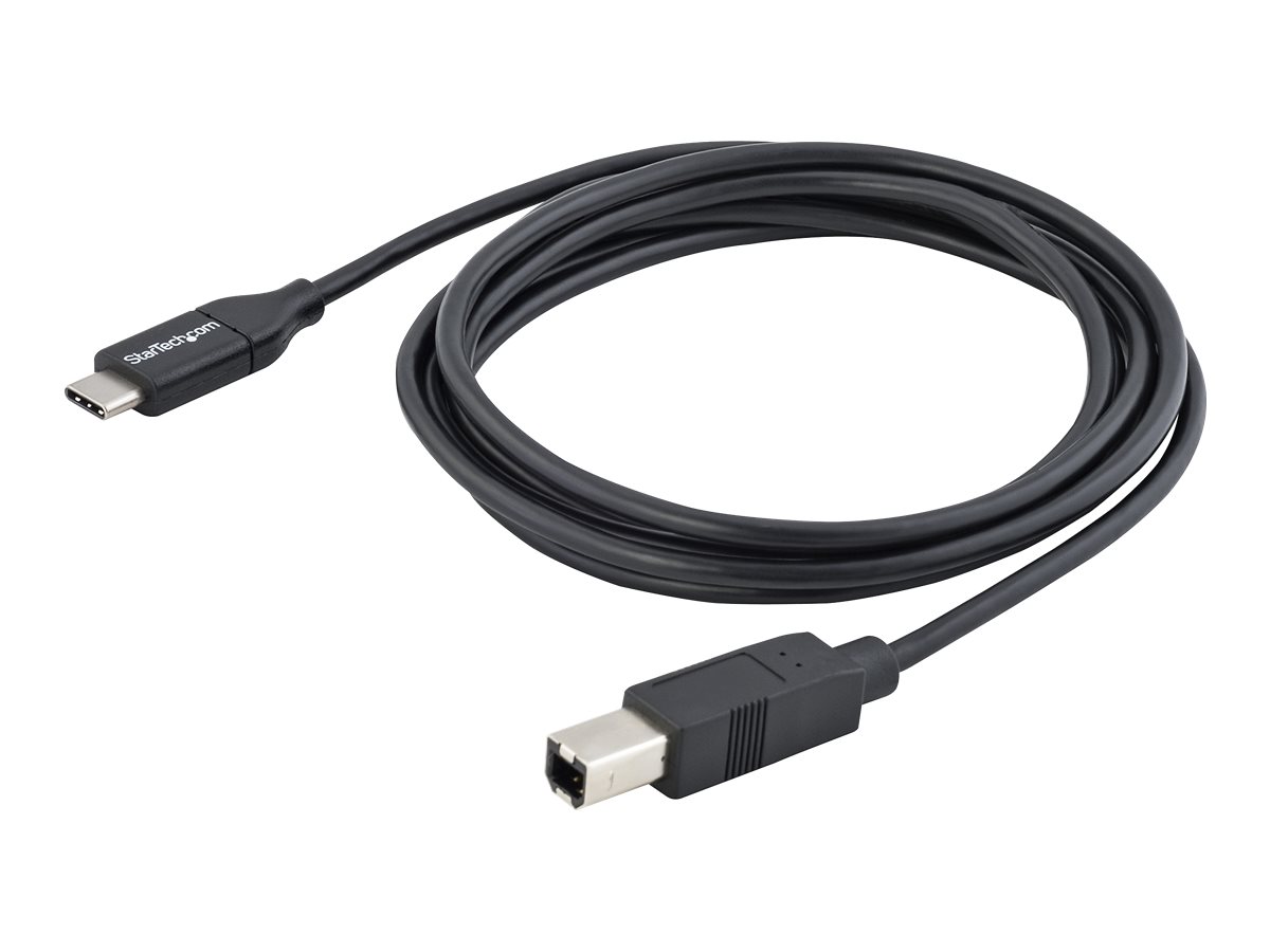 StarTech.com 2m 6ft USB C to USB B Cable - USB 2.0 - USB Type C Printer Cable M/M - USB 2.0 Type-C to Type-B Cable (USB2CB2M) - 